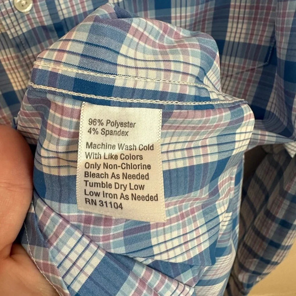 Crown & Ivy Blue Plaid Button Down Shirt M - Picture 4 of 4